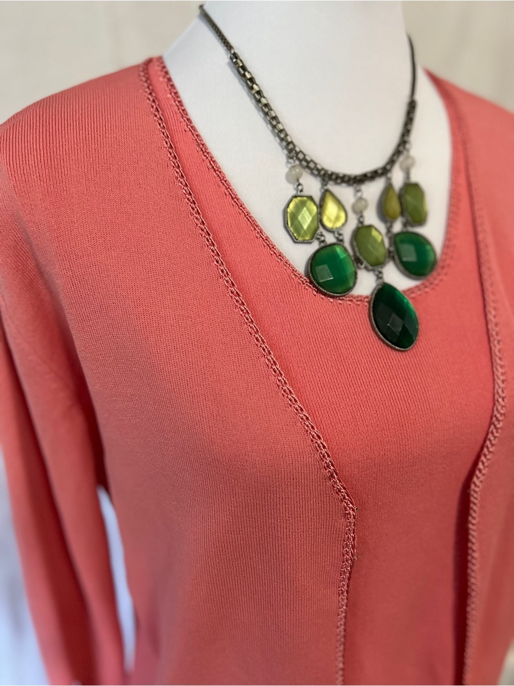 J.A.C. Coral Peachy 2 piece Sweater Set Women’s Size Large